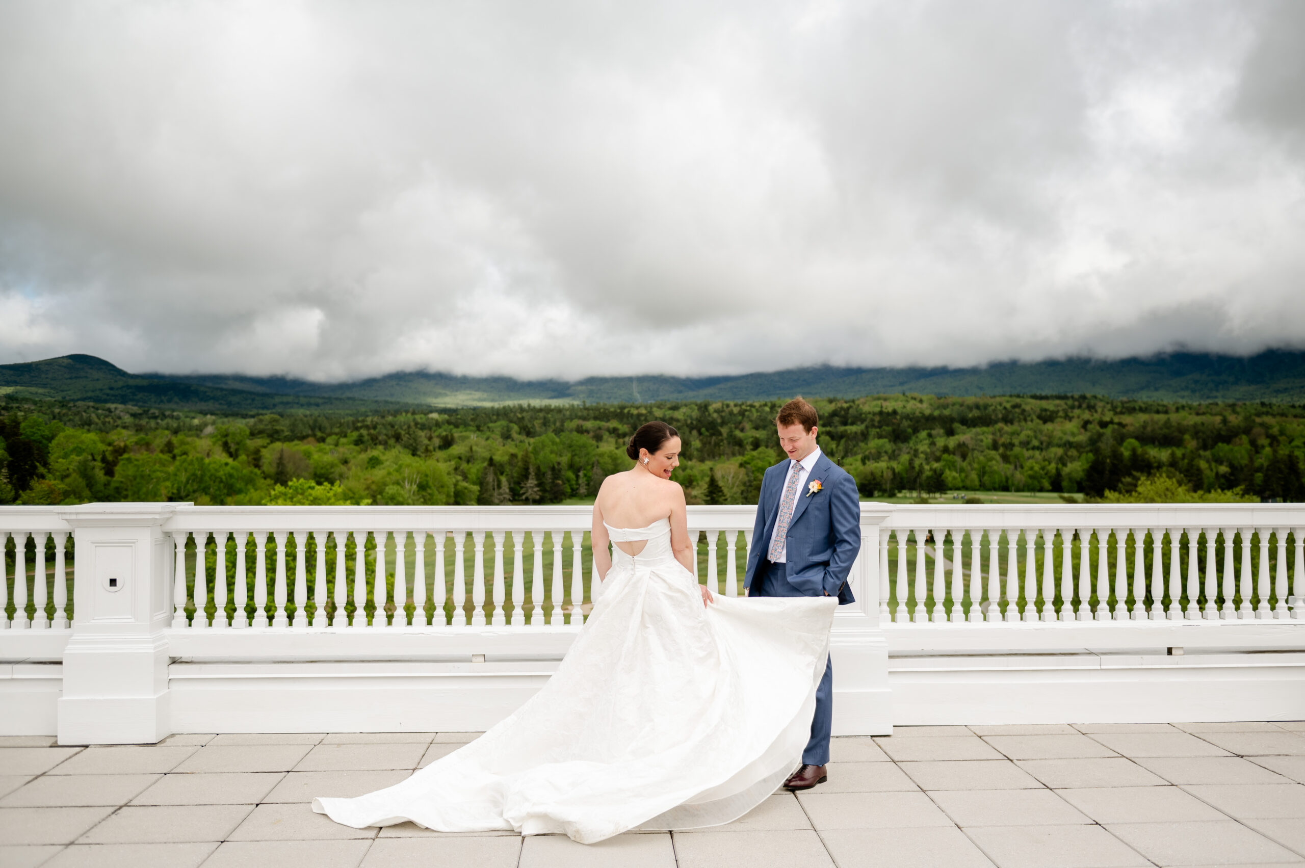 A wedding portrait of a couple getting married at the Omni Mt Washington Resort, taken by Anna Solo Photography.